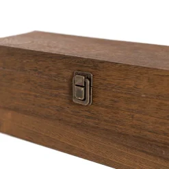 Wooden Single Wine Box Anqitue Brown 36x12x12cmh