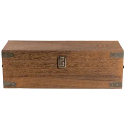 Wooden Single Wine Box Anqitue Brown 36x12x12cmh