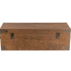 Wooden Single Wine Box Anqitue Brown 36x12x12cmh