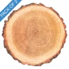 Wooden Timber Look Table Placemat Set 2 Round Brown (38cmD)