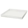 Wooden Tray Square Low Edge White Wash (41x41x3.5cmH)