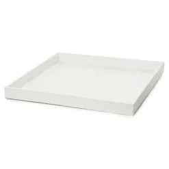Wooden Tray Square Low Edge White Wash (41x41x3.5cmH)