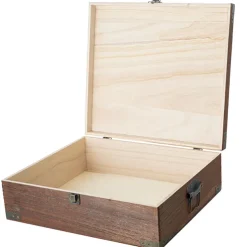 Wooden Triple Wine Box Antique Brown 36x32x12cmH