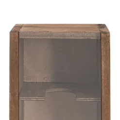 Wooden Wine Box Clear Perspex Lid Brown (36.5x11.5x11.5cmH)