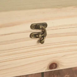 Wooden Wine Box Hinged Lid Natural (36.5x11.5x11.5cmH)