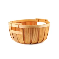 Woven Barrel Hamper Bowl Natural (D34.5x16cmH)