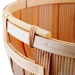 Woven Barrel Hamper Bowl Natural (D34.5x16cmH)