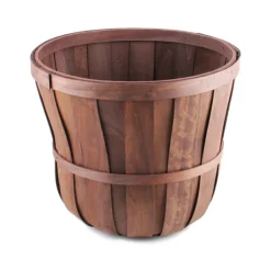 Woven Barrel Hamper Dark Brown (40x35cmH)