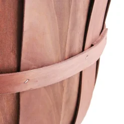 Woven Barrel Hamper Dark Brown (40x35cmH)