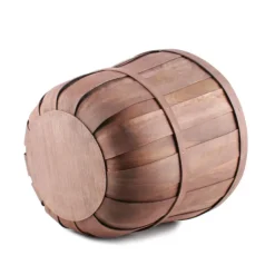 Woven Barrel Hamper Dark Brown (40x35cmH)