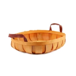 Woven Barrel Oval Tray Natural (39x30x8cmH)