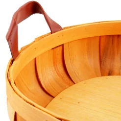 Woven Barrel Oval Tray Natural (39x30x8cmH)