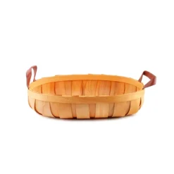 Woven Barrel Oval Tray Natural (36x26x7cmH)