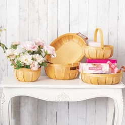 Woven Barrel Oval Tray Natural (36x26x7cmH)