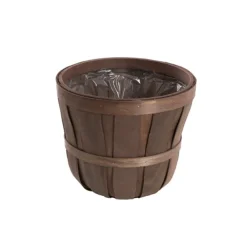 Woven Barrel Planter Dark Brown (30x25cmH)