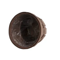 Woven Barrel Planter Dark Brown (30x25cmH)