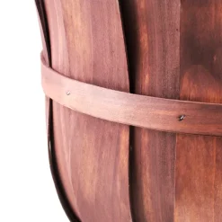 Woven Barrel Planter Dark Brown (30x25cmH)