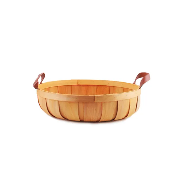 Woven Barrel Round Tray Natural (31.5x8cmH)