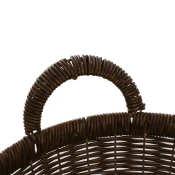 Woven Basket Oval w Handles Large Brown (41x31x10cmH)