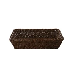 Woven Basket Rectangle Small Dark Brown (40.5x29x9cmH)
