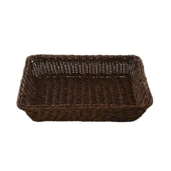 Woven Basket Rectangle Small Dark Brown (40.5x29x9cmH)