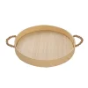 Woven Basket Round W Handles Light Brown (37x37x5cmH)