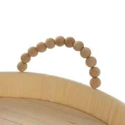 Woven Basket Round W Handles Light Brown (37x37x5cmH)