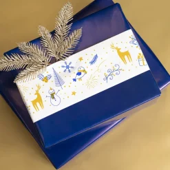 Wrapping Narrow Roll Christmas Cheer Gloss White (10cmx25m)