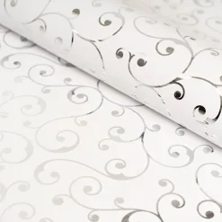 Wrapping Paper Elegant Swirls Gloss Silver Foil (70cmx25m)