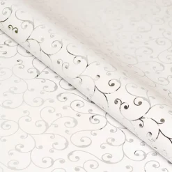 Wrapping Paper Elegant Swirls Gloss Silver Foil (70cmx25m)