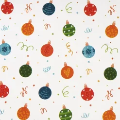 Wrapping Paper Roll Bold Baubles Gloss White (50cmx50m)