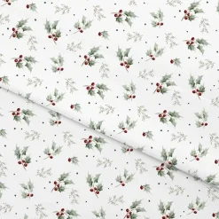 Wrapping Paper Roll Christmas Holly Gloss White (50cmx50m)