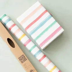 Wrapping Paper Roll Fun Painted Stripes Gloss (70cmx25m)