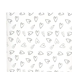 Wrapping Paper Roll Hearts Print Gloss White (70cmx25m)