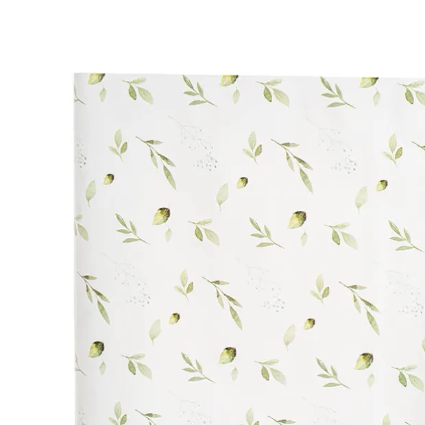 Wrapping Paper Roll Leaf Sprays Print Gloss White (70cmx25m)