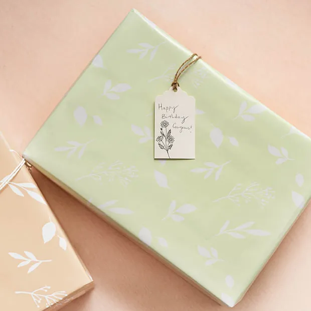 Wrapping Paper Roll Leaf Sprays Gloss Spring Green(70cmx25m)