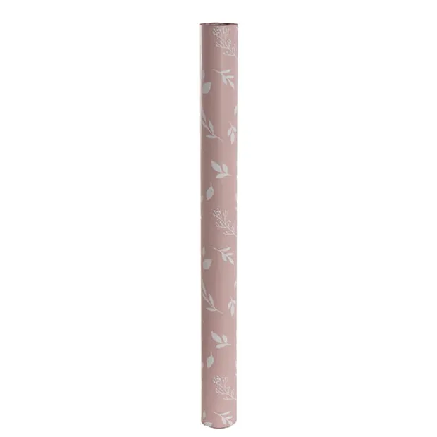 Wrapping Paper Roll Leaf Sprays Print Gloss Pink (70cmx25m)