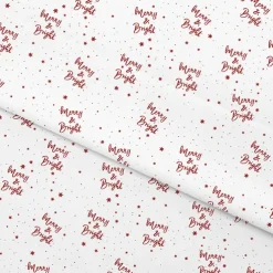 Wrapping Paper Roll Merry & Bright Gloss White (70cmx25m)