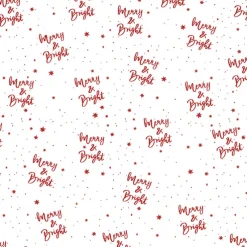 Wrapping Paper Roll Merry & Bright Gloss White (70cmx25m)