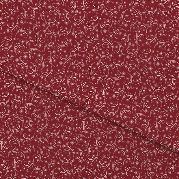 Wrapping Paper Roll Snow Flurries Gloss Red (70cmx25m)